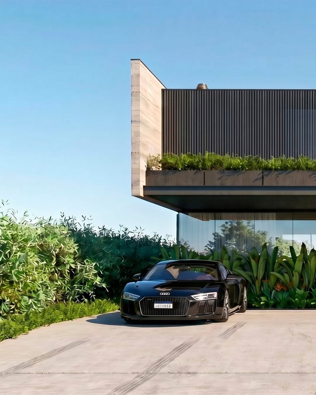 Área social aberta para o jardim, com varanda e paisagismo