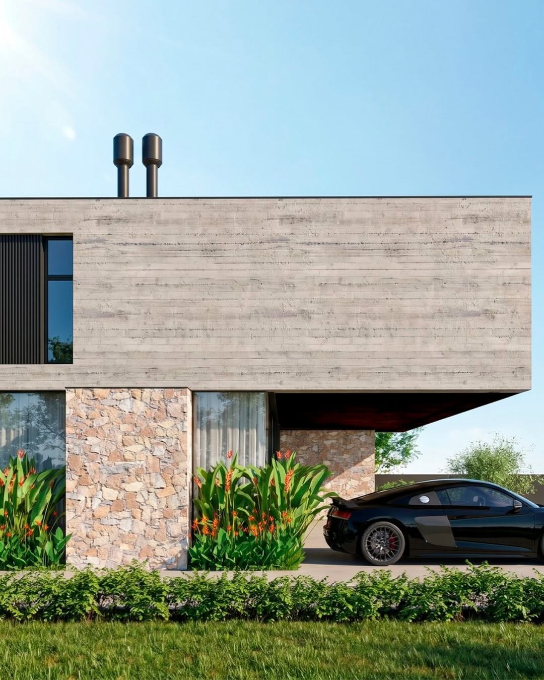 Sala de estar com abertura para o jardim e luz natural