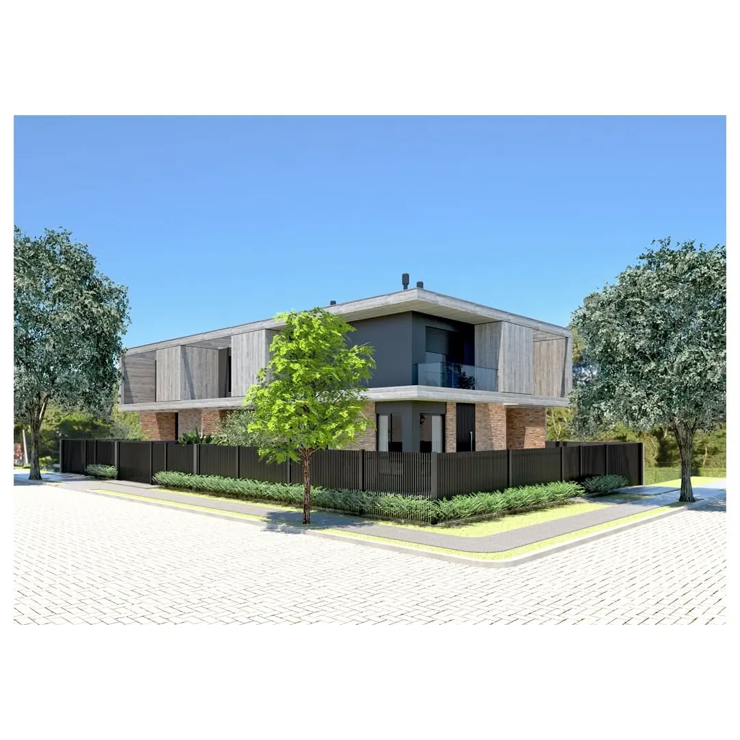 Residência contemporânea com madeira, tijolo e paisagismo
